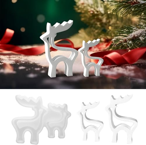 7 stampi in silicone per Natale, per la produzione di candele profumate fai da te (alci)