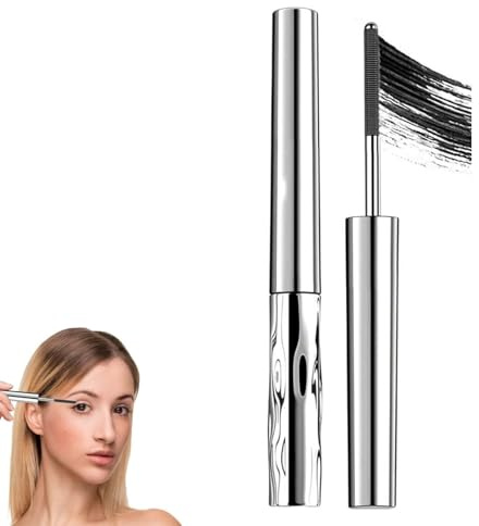 Iron Wand Mascara, wasserdicht, wischfest, Wimpernstärke, langlebige 4D-Seidenfaser-Lash-Mascara, sanft für empfindliche Augen (schwarz)