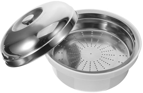 BAZEITFLOW Vaporiera Cuociriso in Plastico e Acciaio Inossidabile per Microonde per Versatile e Sicura per di Riso e Ravioli in Cucina