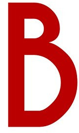 1peak Buchstaben Aufkleber, wetterfest, einzelner Buchstabe B, rot, 5cm (50mm) großgeschrieben