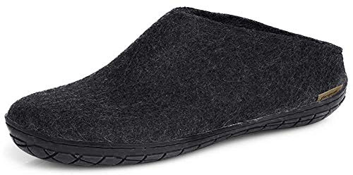 GLERUPS Slip On Hausschuhe Damen und Herren mit Gummisohle | Unisex Slipper aus Wolle Hausschuhe Frauen Männer
