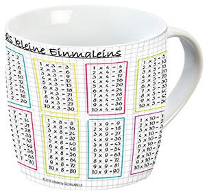 infinite by GEDA LABELS (INFKH) 12756 Kleines 1x1 Tasse, Porzellantasse, Kaffeetasse, Kindertasse, weiß
