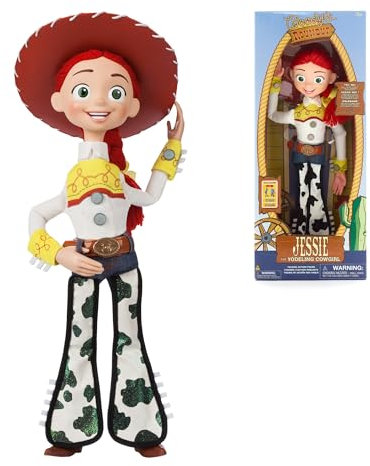 Disney Store Figurine Jessie Interactive parlante Toy Story, 35 cm / 15, inclut Plus de 10 répliques et Sons en Anglais, interagit avec d'autres Figurines et Jouets, Chapeau Amovible, 3 Ans et Plus.