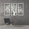 Tubibu - Lot de 3 tableaux de type panneau avec cadre « Arbre de vie, arbre familial » - sculpture en métal pour décoration murale, de salon, de chambre - (31,8 x 70 cm) x 3 pièces
