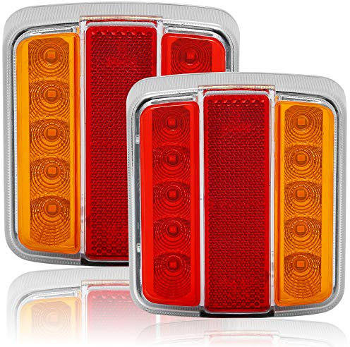 AGRISHOP Luces Traseras para Remolque LED 12V Universal Piloto Trasero Iluminación del Remolque Lámpara De Freno Cola Indicador con Reflector Tail Remolque Luz Resistente al Agua Para Camion E-mark