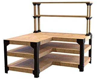 2x4basics 90162ONLMI L-Shaped Garage Workbench and Shelf Link Storage Bracket Kit (Lumber not Included), Black