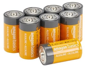 Amazon Basics, 8 batterie alcaline C multiuso, 1,5 Volt, durata di 5 anni