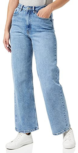 ONLY Damen High Waist Jeans | Stretch Denim Weite Lockere Schlaghose | 5-Pocket Wide Leg ONLJUICY, Farben:Blau, Größe:31W / 30L, Z-Länge:L30