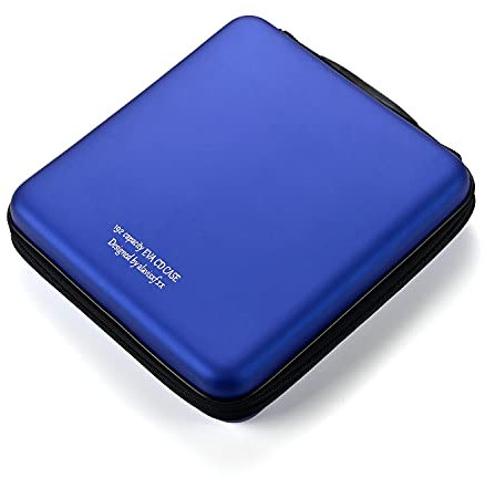 LIOVODE DVD Case, 192 Capacity EVA CD Case Holder Storage Organizer Portable Protective DVD Disc Wallet Holder for Car (192 Capacity, Blue192)
