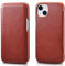 FUTLEX Leather Folio Case Compatible with iPhone 13 mini - Vintage Style Genuine Leather Flip Folio Design Cover - Built-in Magnetic Closure - Red