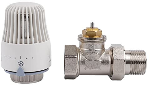 Valvola Termostatica di Miscelazione 3/4 Pollici per Termosifone e Riscaldamento a Pavimento - Testa Termostatica con Limitatore di Temperatura (4 Pezzi)