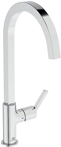 Ideal Standard BD412AA Gusto Küchenarmatur Niederdruck eckiger Auslauf, Ausladung 204mm, Chrom