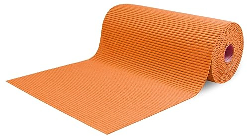 Alfombra al metro, carril para exterior, pasillo, borde de la piscina, antideslizante, multiusos, absorbente, esponja Aquamat, color liso, 400 x 65 cm, naranja)
