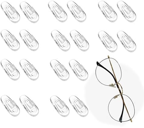 10 Pairs Glasses Nose Pads,Adhesive Push in Silicone Spectacle pad kit.Soft Gel fit Anti-Slip Eye Grips Replacement Parts Protector Eyeglass Bridge Repair Tool Set for Kids Eyewear Sunglasses (10)