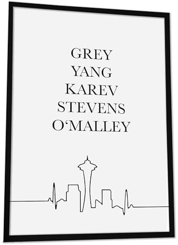 JUHMI Film Poster Grey's Anatomy Namen - Aesthetic Room Decor/Zimmer Deko Aesthetic - Vintage Fan Wanddeko Wohnzimmer Schlafzimmer Küche Badezimmer - A4 (21x29,7cm) Ohne Rahmen