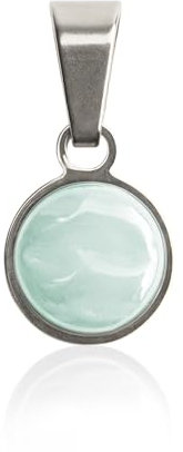 Silber Kettenanhänger mit Stein in mint • Charm zum Wechseln • passend für eine Vielzahl von Ketten • Edelstahl & recyceltes Glas • MIX AND MATCH