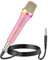 TONOR Micrófono Dinámico de Karaoke Vocal para Cantar, RGB Microfono Profesional XLR de Mano, Microphone Rosa Súper Cardioide con Cable de 5M, Adecuado para Vivo/Escenario/Estudio/Hogar/Fiesta