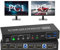 HDMI KVM Switch 2 Computer 2 Monitore 4K@60Hz, USB 3.0 KVM Umschalter Dual Monitore Mit EDID-Funktion, mit Audio Ausgang und 3 USB 3.0-Anschlüsse, Desktop-Steuerung Inklusive 2 USB3.0 Kabel