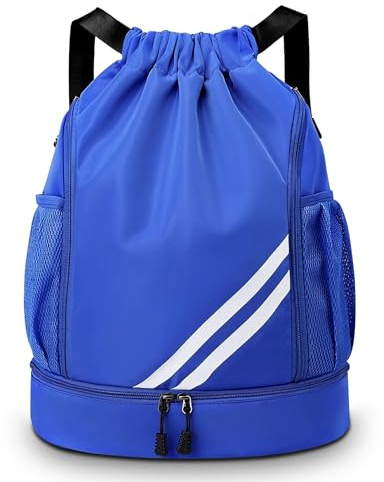 KIKIGOAL Dry Wet Separated Swimming Bag Portable Drawstring Backpack Waterproof Gym Sports Pool Beach Gear Bag