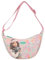 Depesche 12793 TOPModel Wild - Kleine Halbmond Umhängetasche in Rosa, mit Model Motiv und buntem Tier Muster, Tasche mit verstellbarem Schultergurt