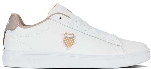 Kswiss Men's Court Shield Ii,Wht/Taupe/Jurasc Gld,41EU