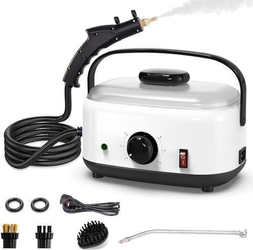 Handheld Steam Cleaner, iklestar 2500W High Pressure Portable Steamer Cleaner Machine with 3 Brush Heads, Hand Held Steamers for Cleaning Home, Car, Kitchen, Bathroom,Carpets