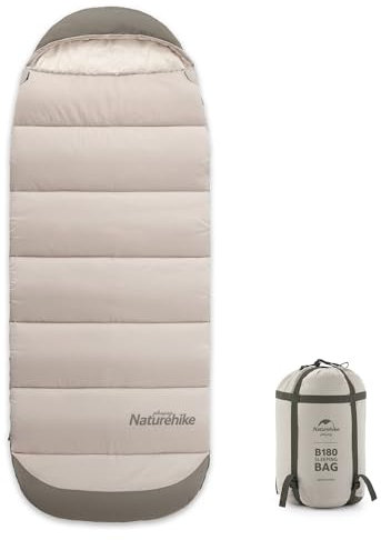 Naturehike Schlafsack Winter Outdoor Sleeping Bag Ideal für Erwachsene und Kinder Wasserdichter Leichter Deckenschlafsack 3-4 Jahreszeiten für Camping Reisen Aktivitäten 220 x 85cm (Grün-B180)