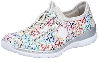 Rieker Femme L3252 Mocassin, Multi Blanc argenté, 36 EU