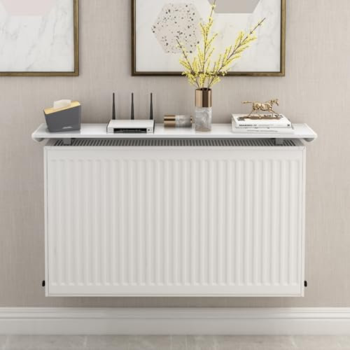 Générique Cache Radiateur, Tablette Radiateur Flottante épissable, Etagere Radiateur sans Perçage, Cache-Radiateur Blanc Anti-Poussière Et Anti-Fumée pour Tout Radiateur(120cm)