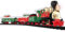 stargo Set di treni di Natale da mettere sotto l'albero con luci, musica, suoni e vapore - Trenino elettrico con pulsante di accensione/spegnimento, vagoni con tetto innevato- Bambini dai 3 anni in su