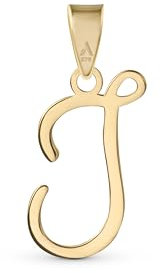 Amberta 9 Karat Gold Italian Charms Anhänger für Damen und Herren | Buchstaben Anhänger Gold | Buchstabenanhänger Für Ketten | Alphabet Anhänger Gold: Charm Buchstabe Gold Letter J