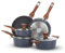 KASANOVA Batteria pentole New Ceramic, Set pentole induzione con rivestimento ceramico, Set padelle antiaderenti e casseruole con coperchio in vetro (Ottanio, 8 pezzi)