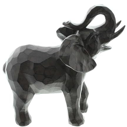 FRANK FLECHTWAREN Figur Elefant, groß, Polyresin, Dunkelbraun Maße: 23 x 11 x 24 cm