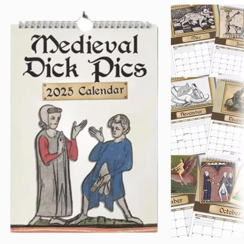 Medieval Dick Pics 2025 Calendar, Strange Medieval Dick Wall Calendar, Funny Penis Rude Calendar, Prank Medieval Dick Pic Art Wandkalender, Wall Art Calendar For History Enthusiasts (1PC)