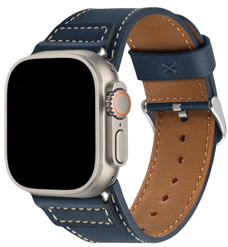 Wristitani Compatible avec Apple Watch Bracelet Cuir 44mm 45mm 46mm 42mm 49mm 40mm 41mm 38mm, Smartwatch Bracelets de Remplacement Femmes Hommes pour iWatch Ultra 2 Série 10 9 8 7 SE 6 5 4 3 2 1