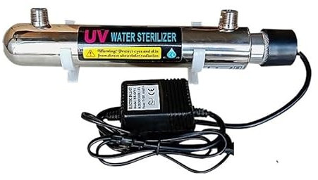 Filtre a Eau, Stérilisateur d'eau UV en acier inoxydable 110/220, filtre de désinfection directe de boisson à lampe à tube ultraviolet, purificateur d'aquarium,Osmoseur Aquarium