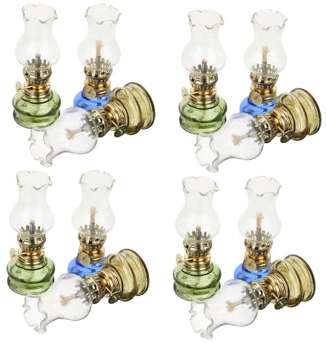 Cabilock 4 Sätze Petroleumlampe Vintage Öllaterne Dochte Nacht Standardlampen Kerze Fackel Blitz Wiederaufladbare Beleuchtung Feuer Gel Sturmlampe Coole Kabellose Lampe 3 Stück * 4
