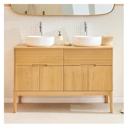 MOB-IN - Juego de mueble doble lavabo Alaska 120 cm + lavabo