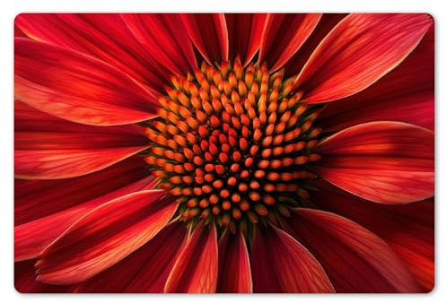 KitchenYeah© Platzsets Abwaschbar 6er Set 45x30 cm Tischsets Platzdecken Platzset Tischset Esstisch Tischuntersetzer Unterlagen rutschfest Nahaufnahme - Blume - Rot