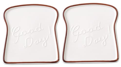 MAGICLULU 2pcs Vintage Dinner Plates Toast Plate Ceramic Porcelain Bread Salad Dessert for Kitchen Party