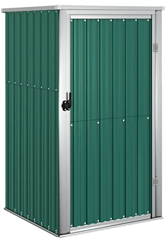 ACAGALA Metall Gerätehaus Geräteschuppen Gartenhaus 88 x 89 x 161 cm, Gartenschrank Wetterfester Metallschuppen für Gartenwerkzeug & Fahrräder - Verzinkter Stahl, Grün