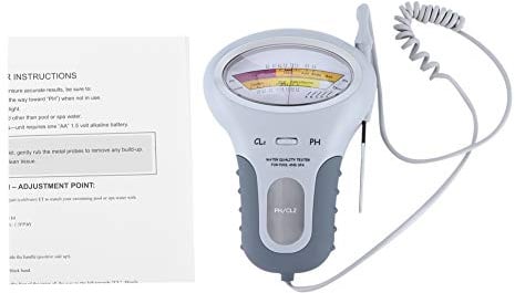 lvifloae Tragbarer 2-in-1-Digital-Pool-Wassertester PH- und CL2-Chlor-Tester Wasserqualitätspegelmesser Elektronisches Testgerät für Schwimmbad-Spa-Whirlpools und