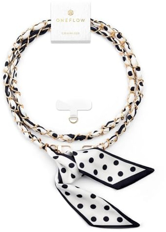 ONEFLOW Universal Handykette zum Umhängen, Designer Handyband für Hüllen, Scarf Kette abnehmbar mit Karabiner ohne Handyhülle für alle Smartphones, Chainless Silk Liaison