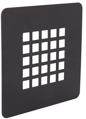 Cofan Rejilla de Ducha en Negro Mate, Cubierta de Drenaje 12,5 x 12,5 cm, Protector de Desagüe Cuadrado Antihuellas para Plato de Ducha