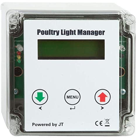 JOSTechnik Poltry Light Manager, controllo della luce, dimmer automatico, simulazioni di luce nella stalla - quantità di luce sana al giorno