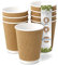 BIOZOYG 25x gobelets jetables isothermes 300 ml / 12 oz, Ø 90 mm blanc/brun - gobelet carton à double couche et sans plastique et - gobelet cafe