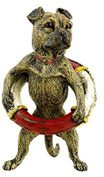 Kunst & Ambiente - Mops mit Rettungsring - Wiener Bronze - gestempelt - handbemalt - Hundefigur - Statuen online kaufen - Dekorative Skulptur - Wohndeko für Innen