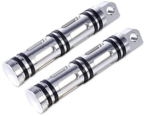 Anzene Repose-pieds reste pour Harley Sportster Touring Softail Road King (Argent)