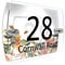 CS Printing House Number Sign Plaque Garden Glass Effect Acrylic Sign Door Plate Marble Wall Display 2 Part Branded Acrylic (Spring water color birds)