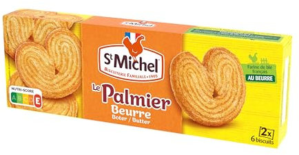 ST MICHEL - Le Palmier au Beurre - Fin & Croustillant - 2 Sachets de 6 Biscuits - 87g